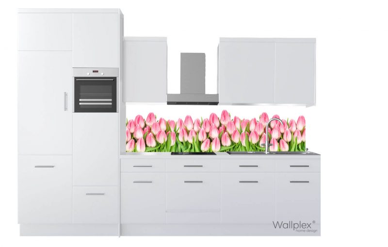wallplex konyhapanel fehér tulipánok termékkép fehér