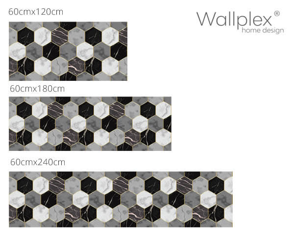 wallplex konyha hátfal hexagon