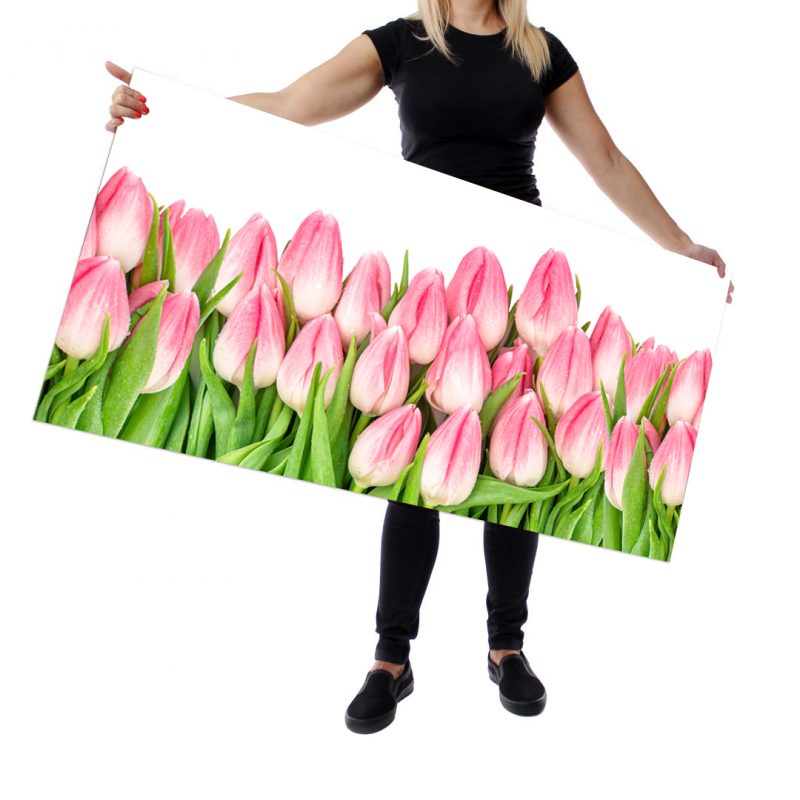 rózsaszín tulipánok konyhapanel