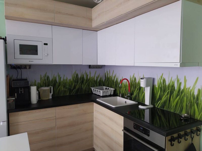 wallplex konyhapanel fű minta