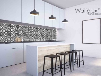 wallplex konyhapanel fekete fehér mozaik
