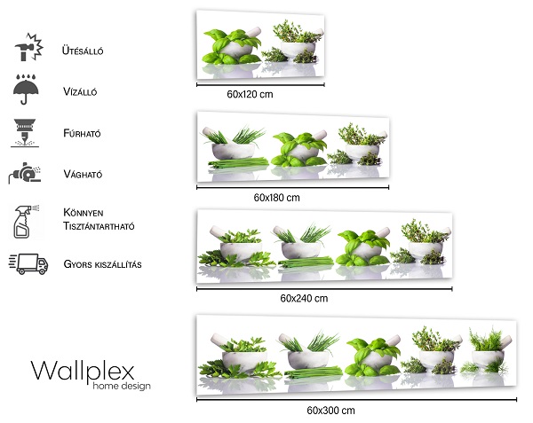 wallplex mérettábla fűszernövények
